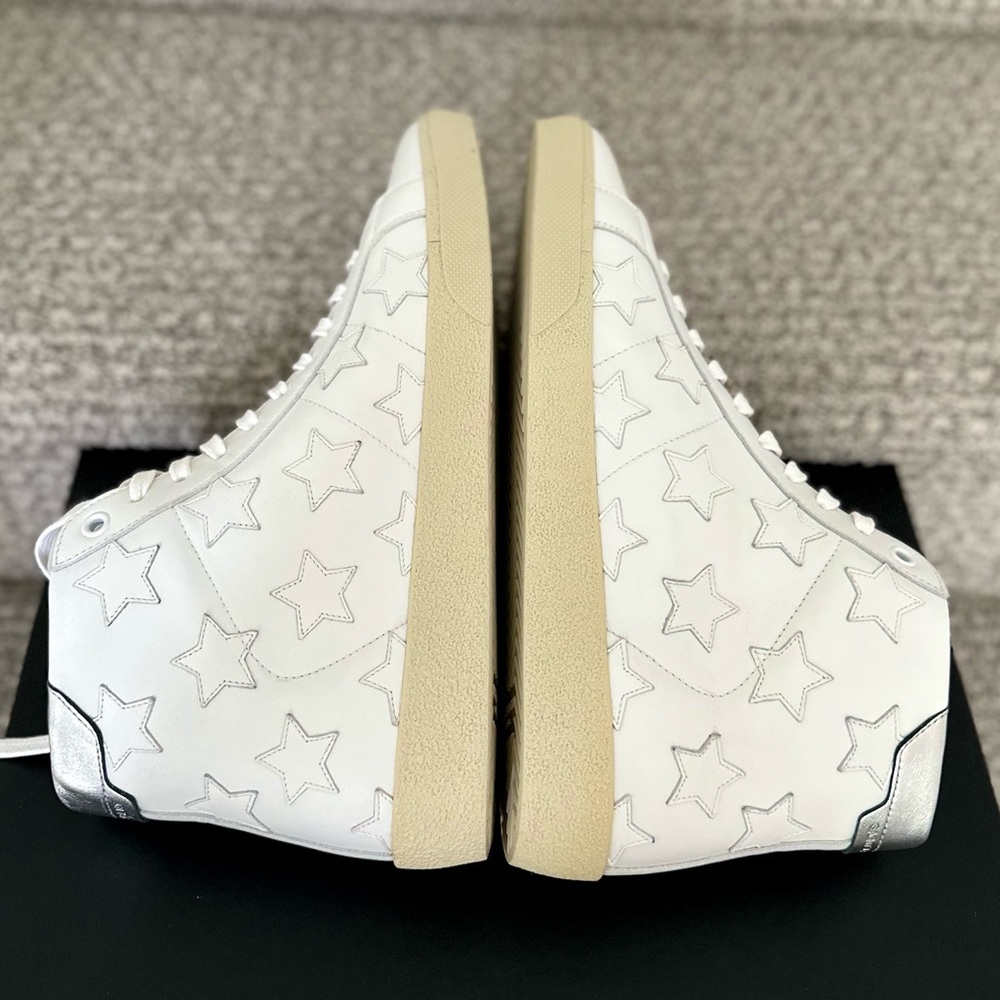 SAINT LAURENT Leather High Top Sneakers - Picture 3 of 14